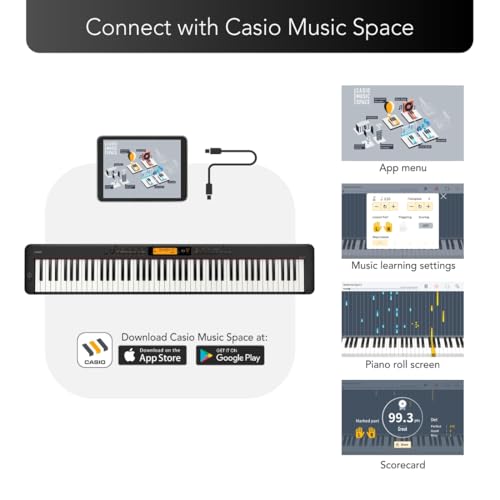 Casio CDP-360BKC5 Fully Weighted Hammer Action Digital Piano with optional Bluetooth capability