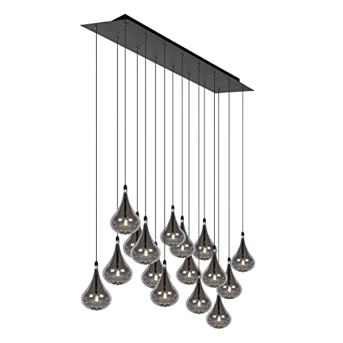 LUCIDE TEARS - Lámpara colgante - LED Regul. - G4-16x1,5W 3000K - Negro