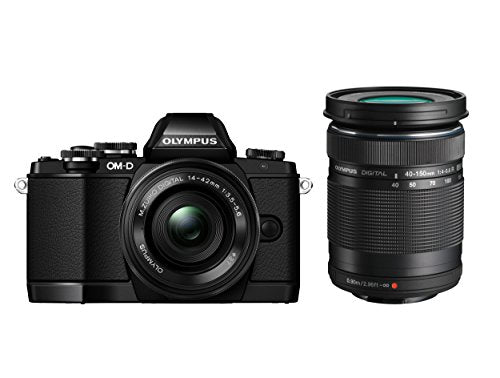 Olympus E-M10 - Cámara Evil de 16 MP (Pantalla 3", estabilizador, vídeo Full HD), Color Negro - Doble Zoom Kit con Objetivos Zuiko 14-42 mm f/3.5-5.6 EZ y 40-150 mm f/4-5.6 IIR