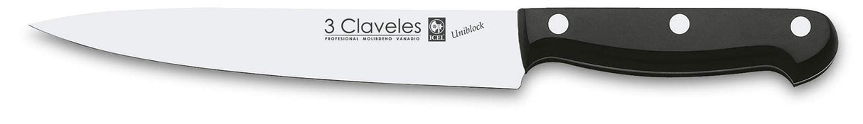3 Claveles Juego, 5 Cuchillos + Chaira + Estuche de Transporte, Línea Uniblock, Acero Inoxidable, Negro, 0 cm