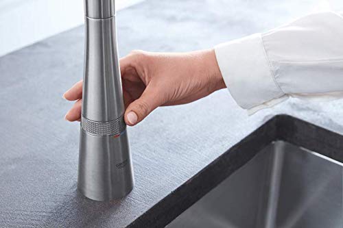 Grohe Zedra Smart Control L - grifo de cocina con Smartcontrol integrado, Supersteel (31593DC2)