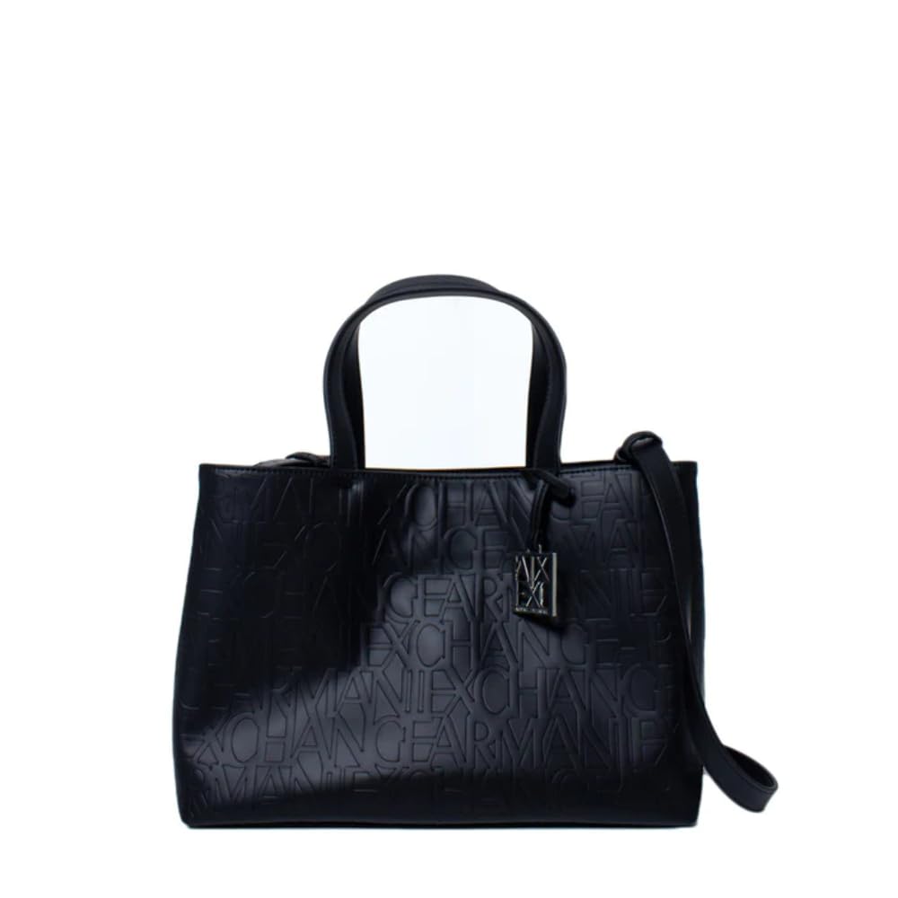 Armani Exchange Liz - Medium Open Shopping, Bolsos para Mujer, Negro (Black), Talla única