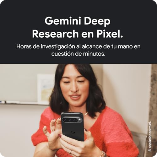 Google Pixel 9 Pro - Smartphone Android Desbloqueado con Gemini, Sistema de cámara Trasera Triple, batería con una autonomía de 24 Horas y Pantalla Super Actua de 6,3" - Obsidiana, 256GB