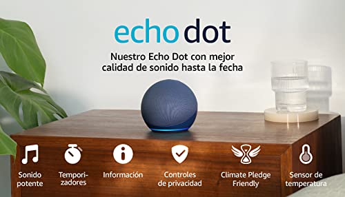 Echo Dot (Última generación) | Altavoz inteligente wifi y Bluetooth con Alexa, con sonido más potente y de mayor amplitud | Azul marino