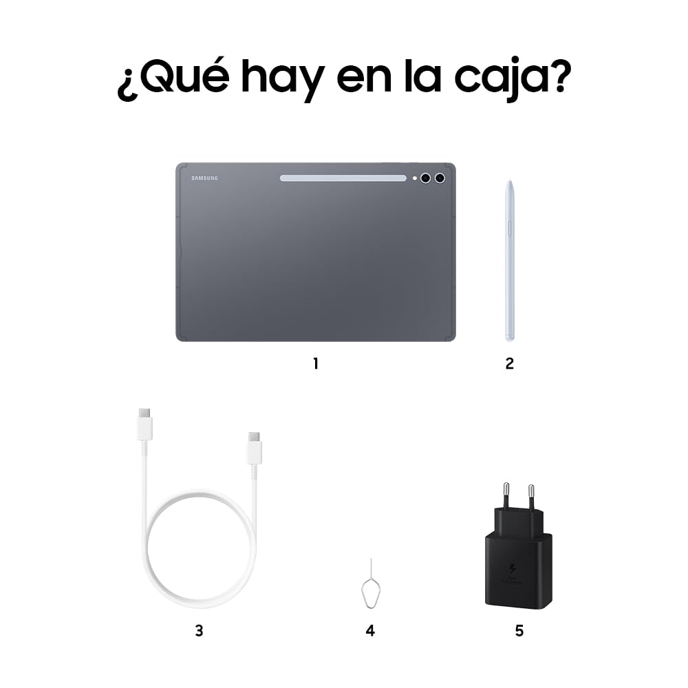 Samsung Galaxy Tab S10 Ultra 1TB + Cargador - Tablet IA, Tableta Android Wifi, 12GB RAM, Pantalla AMOLED, Antirreflejos, S Pen Incluido, Gris (Versión Española)
