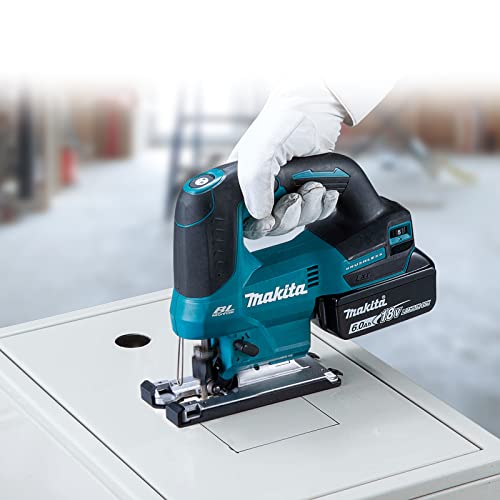 Makita DJV184RTJ -Sierra de calar, sin escobillas de iones de litio LXT de 18 V, incluye 2 baterías de 5,0 Ah y cargador suministrado en una caja Makpac