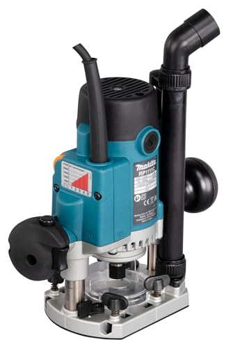 Makita RP1111CJFA - Fresadora (1100 W, incluye D-53556, 12 piezas en MAKPAC, color azul)