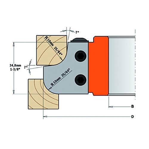 CMT ORANGE TOOLS 694.007.40 - CABEZA DE RADIO CONCAVO Y CONVEXO R10 D=132X40X40