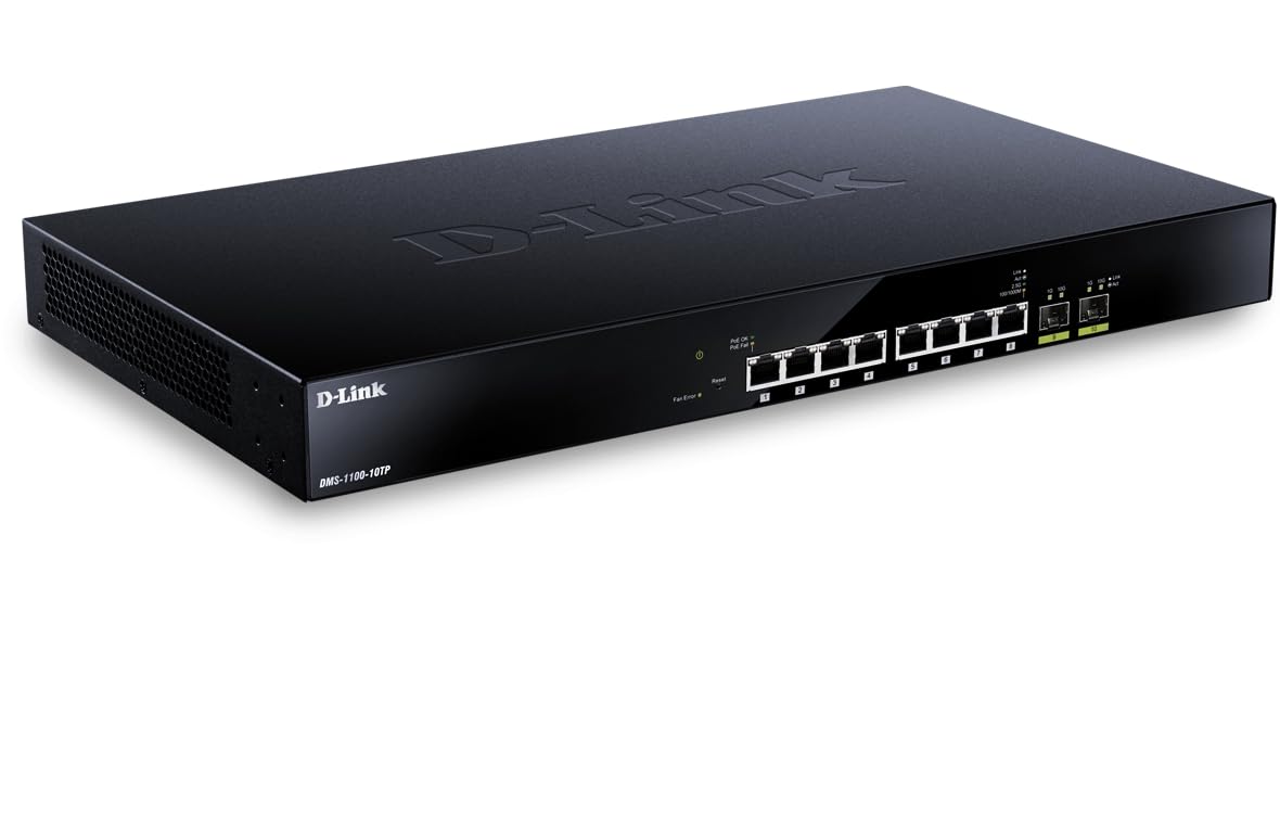 D-Link DMS-1100-10TP switch Gestionado L2 Negro 1U Energía sobre Ethernet (PoE) - Switch de red (Gestionado, L2, Energía sobre Ethernet (PoE), Montaje en rack, 1U)
