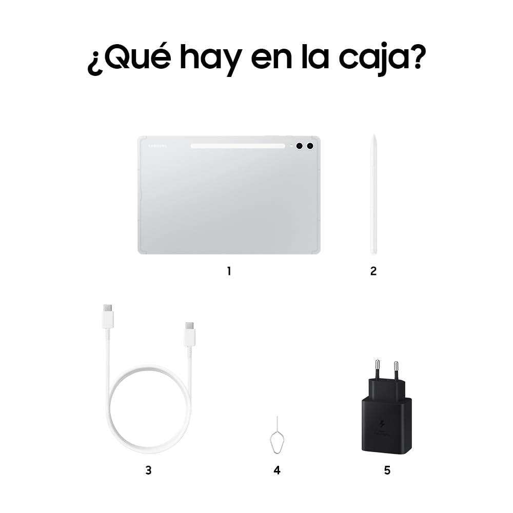 Samsung Galaxy Tab S10+ 256GB + Cargador - Tablet IA, Tableta Android Wifi, 12GB RAM, Pantalla AMOLED, Antirreflejos, S Pen Incluido, Plata (Versión Española)