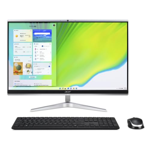 acer Aspire C24-1650, PC Desktop AIO, Intel Core i3-1115G4, 8 GB DDR4, 512 GB SSD, 23,8" Pantalla IPS FHD LED LCD, Intel UHD, WiFi, Webcam, Sin Sistema operativo/Teclado + Mouse inalámbricos