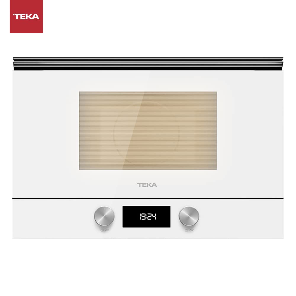 Teka ML 8220 BIS L - Urban Colors Edition Microondas de Integración con Base Cerámica, Panel de Mandos de Cristal Electrónicos, Color Cristal Blanco