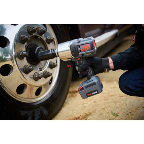 Ingersoll-Rand W8191-K2-EU Llave de Impacto Inalámbrica de 1" y 20V, Kit con 2 Baterías, 2710 Nm, Anillo de Fricción y Orificio Pasante, Tipo Pistola