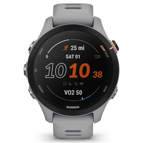 Garmin Forerunner® 255S, Reloj Inteligente GPS más pequeño, información Avanzada, batería de Larga duración, Gris Polvo