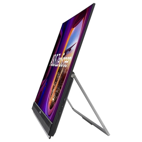 ASUS ZenScreen MB27ACF Monitor portátil de 27 Pulgadas QHD, 2560 x 1440, IPS, 100Hz, USB-C PD 70 W, Altavoces, asa de Soporte, Pinza en C, Gancho de partición, subwoofer, Audio de 2.1 Canales