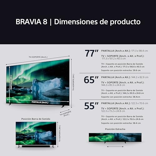 Sony BRAVIA 8 OLED 55 Pulgadas 4K HDR Google Smart TV (2024), Funciones Gaming para PS5 y IMAX Enhanced, Dolby Vision Atmos, Chromecast, Apple AirPlay, 120Hz 55XR80