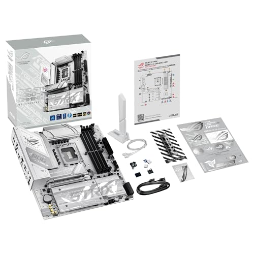 ASUS ROG Strix B860-G Gaming WiFi, Placa Base mATX, preparada para PC con IA Avanzada, 14+1+2+1 etapas de Potencia, Ranuras DDR5, PCIe 5.0, Cuatro Ranuras M.2, WiFi 7, AI Networking II, Aura Sync RGB