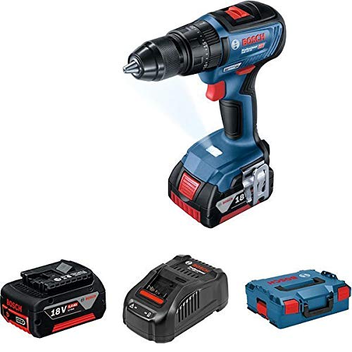 Bosch - Taladro atornillador de percusión (18 V, 2 x 5,0 Ah, Li-Ion GSB 18 V-50-06019H5101)