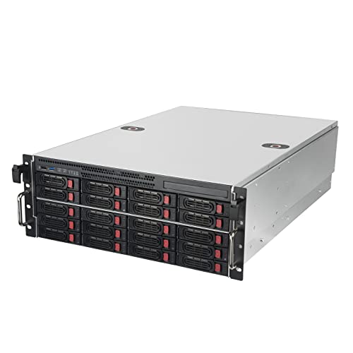 SilverStone Technology RM43-320-RS, Chasis Servidor de Almacenamiento con Montura en Rack y 20 bahías 4U HDD/SSD 2,5”/3,5” con Interfaz Mini-SAS HD SFF-8643 12 GB/s, SST-RM43-320-RS, Silver