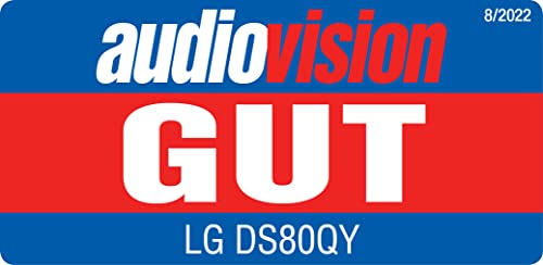 LG DS80QY - Barra de Sonido 3.1.3 (480 W) con subwoofer inalámbrico y tecnología Meridian (Dolby Atmos, HDMI, Bluetooth), Color Plateado Oscuro