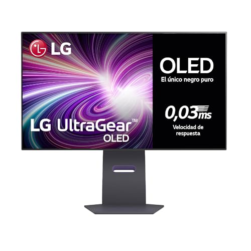 LG 32GS95UV-B.AEU - Monitor Ultragear Gaming, 32", Pantalla OLED, 3840x2160, 0,03ms, Dual Mode (240/480 Hz), G-Sync, FreeSync Premium Pro, Antideslumbrante, Curvatura Óptima, Tecnología MLA+, Negro