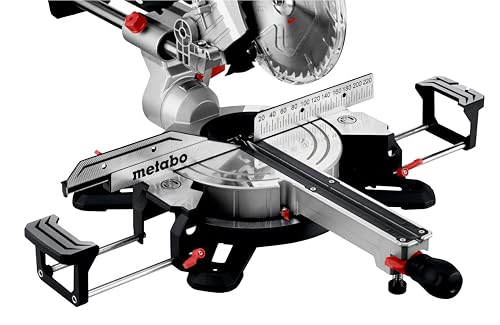 metabo sierra de tracción, corte transversal e inglete KGS 216 M – 613216000 – con línea de corte Precision Cut Line, disco de 216 mm y función de tracción – cable de 2 m