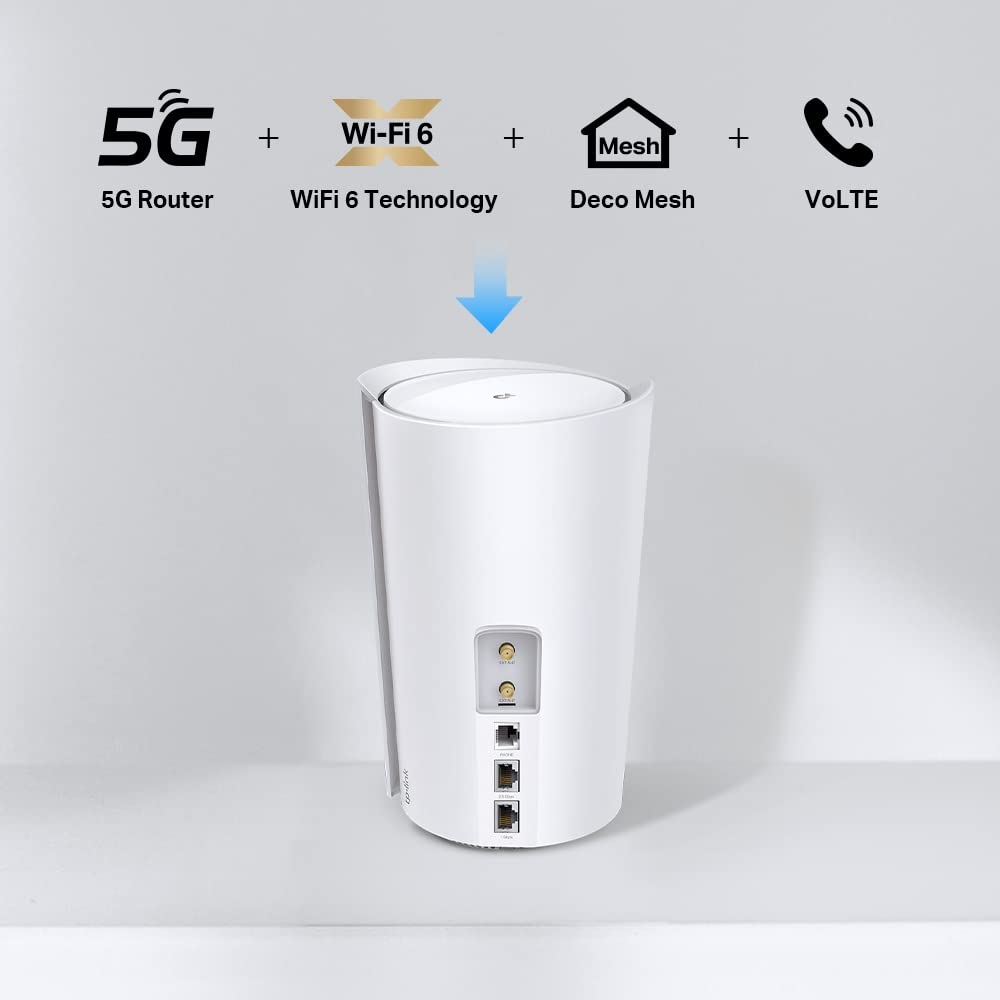 TP-Link Deco X80-5g (1 Pack) - WiFi AI Mesh AX6000 Mbps,Dual-Band, Sistema WiFi 6, ultrarrápida, 2xPuerto Gigabit, Fácil Instalación, Compatible con Routers de Fibra,Soporte Volte/VoIP
