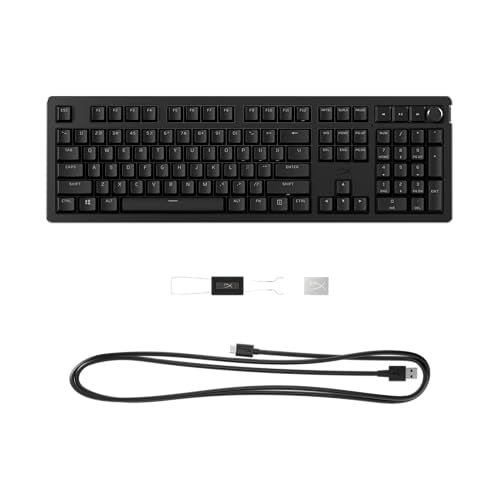 HyperX Alloy Rise - Teclado mecánico para juegos intercambiable en caliente, PC, sensor de luz ambiental, montaje en junta, interruptores lineales