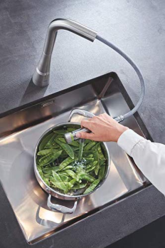 Grohe Zedra Smart Control L - grifo de cocina con Smartcontrol integrado, Supersteel (31593DC2)