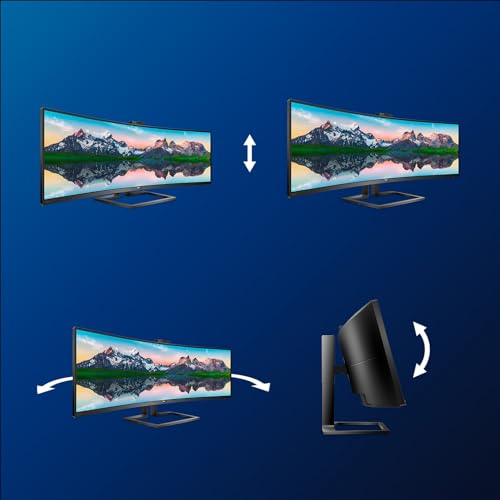 Philips Monitors 499P9H, 49", Curved 1800R, SuperWide, 70Hz, VA, AdaptiveSync (5120x1440, 450cd/m, HDMI 2x2.0, Displayport 1x1.4), negro