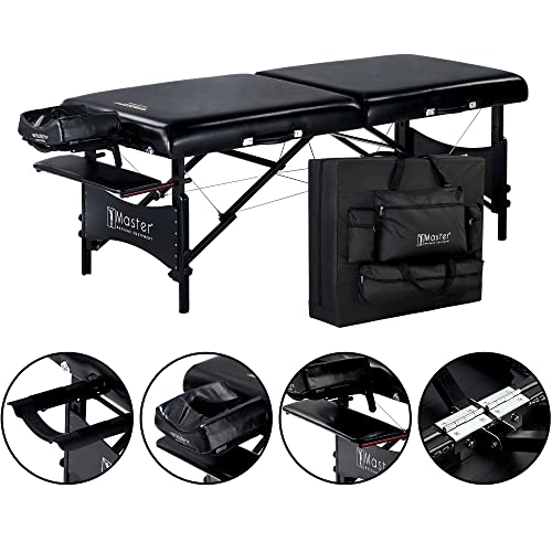 Master Massage Banco de Masaje portátil Plegable de Madera con cojín Musical y Altavoz, 76 cm