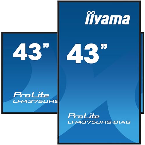 iiyama Prolite LH4375UHS-B1AG Pantalla Digital IPS LED 4K UHD HDMI DP in/out USB2.0 RS-232c RJ45 Reproductor Multimedia Android OS WiFi SDM-S Micro-SD 24/7 Negro 108cm 42,5"