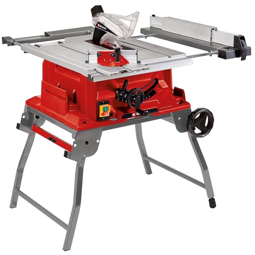 Einhell Sierra de mesa circular TE-CC 250 UF (máx. 2000 W, carro de formato deslizante, Ø250 x Ø30 mm hoja, arranque suave, tope paralelo y transversal/angulado, plegable y transportable)