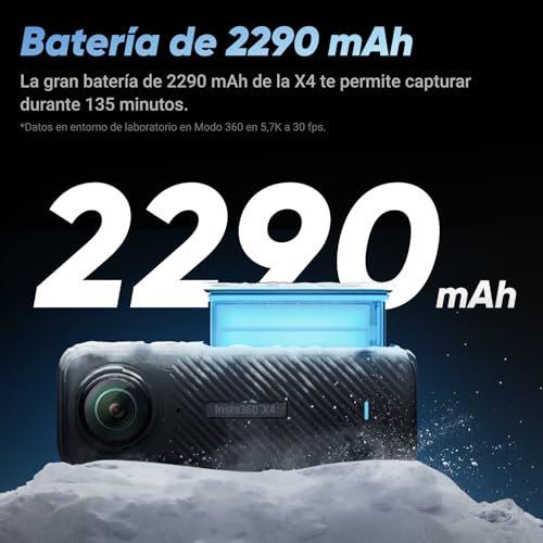 Insta360 X4 Paquete de Creador - Cámara de acción Impermeable 8K 360, Vídeo 4K Gran Angular, Selfie Stick Invisible, Protectores de Lente Extraíbles, 135 Min Batería, Edición IA, Estabilización
