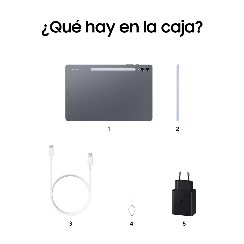 Samsung Galaxy Tab S10+ 512GB + Cargador - Tablet IA, Tableta Android 5G, 12GB RAM, Pantalla AMOLED, Antirreflejos, S Pen Incluido, Gris (Versión Española)