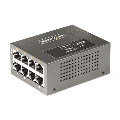 StarTech.com Switch PoE/PoE+/ PoE++ 802.3af/802.3at/802.3bt de 4 Puertos - 95W - Inyector Power Over Ethernet 5G (NBASE-T)