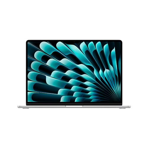 Apple 2024 MacBook Air de 15 Pulgadas con Chip M3 de Apple: Pantalla Liquid Retina de 15,3 Pulgadas, 8 GB de Memoria unificada, SSD de 256 GB, cámara FaceTime HD a 1080p, Touch ID, Plata