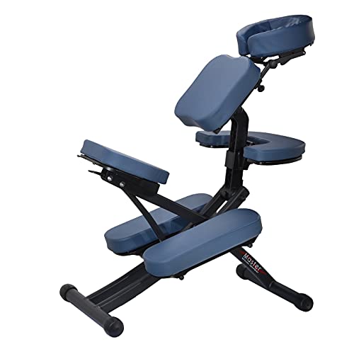 MASTER MASSAGE EQUIPMENT 10114A 10114A - Silla de Masaje Plegable (Aluminio, Ajustable, Ligera, con maletín de Transporte), Color Azul