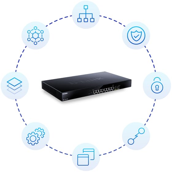 D-Link DMS-1100-10TP switch Gestionado L2 Negro 1U Energía sobre Ethernet (PoE) - Switch de red (Gestionado, L2, Energía sobre Ethernet (PoE), Montaje en rack, 1U)