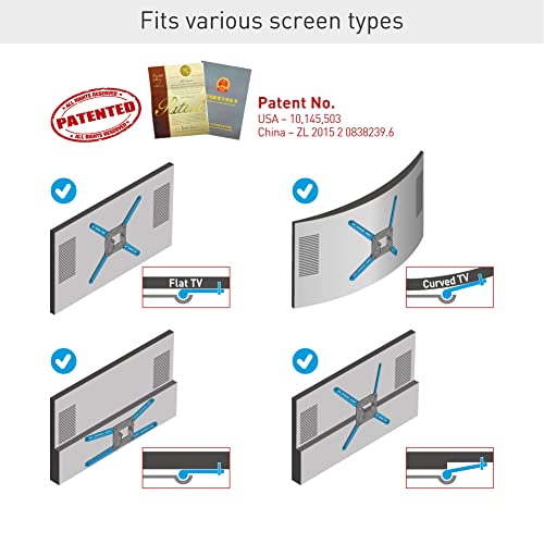Barkan Soporte de TV de Techo, 97cm de Largo Blanco Giratorio e inclinable para Pantallas de 13-65 Pulgadas, Peso máximo 40Kg, Telescópico de Altura Ajustable, para LED OLED LCD, hasta VESA 400x400