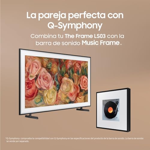 SAMSUNG TV The Frame 4K 2024 43LS03D Smart TV de 43" con Galería de Arte con Display Mate, Marcos Intercambiables, 100% Volumen de Color con Quantum Dot y One Connect y Cable Casi Invisible
