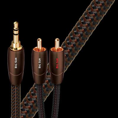 AudioQuest 12m Big Sur 3.5mm - 2xRCA Cable de Audio 3,5mm Negro - Cables de Audio (3,5mm, 2 x RCA, Cobre, 12 m, Negro)