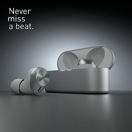 Technics EAH-AZ40M2ES Auriculares Inalámbricos con Cancelación De Ruido, Bluetooth Multipunto 3 Dispositivos, Cómodos Intraurales, Micrófono Integrado, Ajuste personalizable, Plata