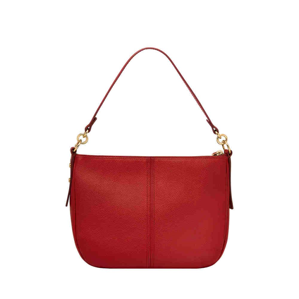 Fossil Jolie Bolso cruzado de piel rojo para mujer, Rojo oscuro