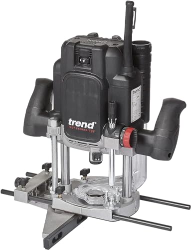 Trend T12 Kit de Inicio Definitivo para Fresado, T12EK/EU Fresadora de Inmersión de Velocidad Variable (2300W, 12mm, 230V), Juego de 6 Fresas de 12mm, Máscara y Gafas, T12/START/SET/E