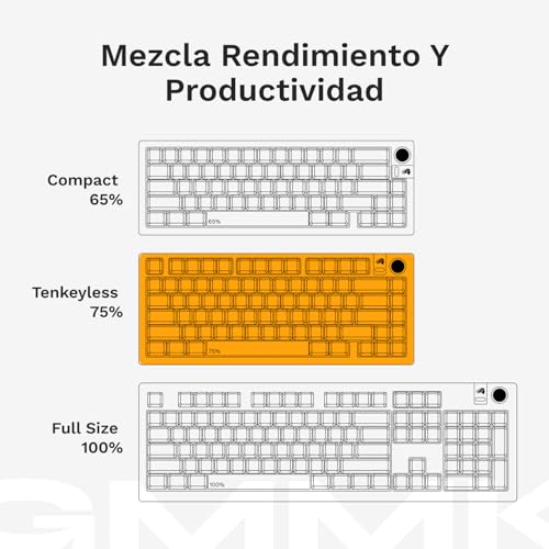 GLORIOUS Gaming GMMK 3 Pro HE: Teclado Gaming inalámbrico, Hall Effect, Carcasa de Aluminio, tasa de sondeo 8K, switches con Hot Swap MX y HE, acción Ajustable, TKL 75%, QWERTY nórdico - Negro