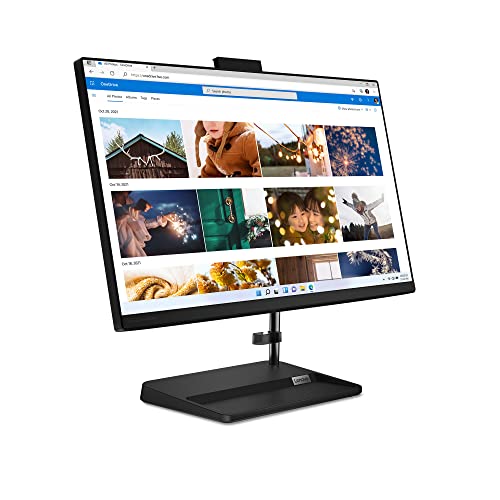 Lenovo IdeaCentre All-in-One 3 - Pantalla Full HD de 23,8" (procesador Intel Core i3-1220P, 512 GB SSD, RAM 8 GB, DVD±RW, Windows 11, Wi-Fi 6) + Teclado y ratón USB - Negro