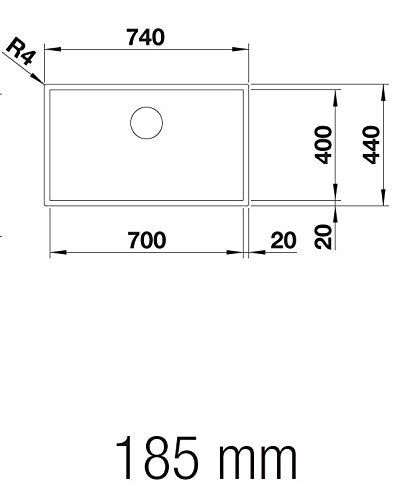 Blanco 521560 | Fregadero de cocina de acero inoxidable ZEROX 700-U |Color : acero durinox