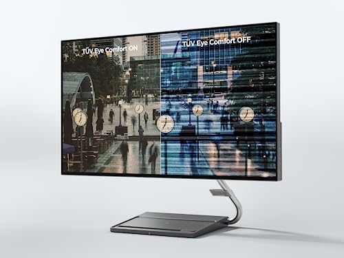 Lenovo Qreator 27 - Monitor de 27" 4K UHD (3840x2160 píxeles, IPS, 16:9, 4ms, 1300:1, Puertos DP + HDMI + USB) Regulable en inclinación - Color Gris