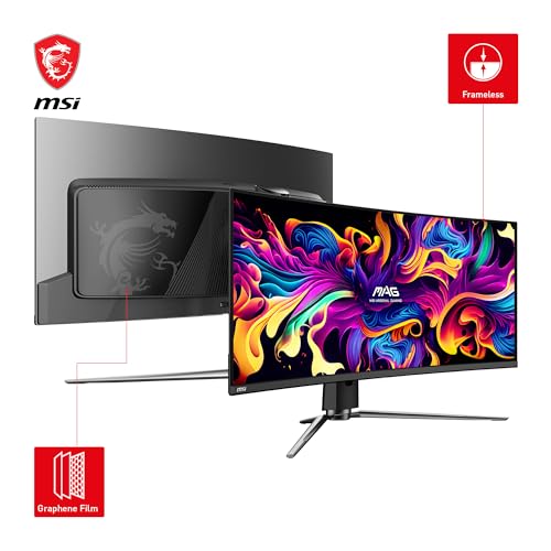 MSI mag 341CQP QD-OLED Monitor Gaming Curvo UWQHD de 34", 1800R, Panel Quantum Dot OLED 3440 x 1440, 175Hz / 0.03ms, 99% DCI-P3, ΔE≤2, DisplayHDR True Black 400, KVM, DP 1.4a, HDMI 2.1, USB Tipo-C